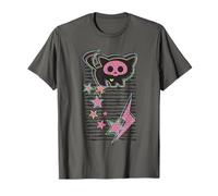 Skelanimals Kit Cat Vintage Pink Electric Lightning Icons T-Shirt
