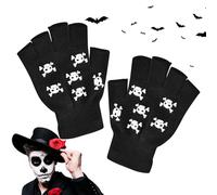 Skeletal Cycling Gloves - Glow In The Dark Fingerless Cycling Skull Gloves | Women Skeleton Cycling Hands Greppers - Halloween Costume Accessory For Carnival, Costume And Party To You