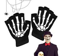 Skeletal Cycling Gloves - Glow In The Dark Fingerless Cycling Skull Gloves | Women Skeleton Cycling Hands Greppers - Halloween Costume Accessory For Carnival, Costume And Party To You