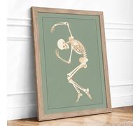 Skeletal Form in Motion Framed Wall Art Print A2 Oak | Ready to Hang, Premium Gi Paper, Fade-Resistant Inks, Securely Packaged, UK Made