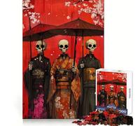 Skeletal Geishas 1000 Piece Jigsaw Puzzles for Adults Mind Exercise Toy Casual Fun Precision Cut Artistic Gift 38x26cm