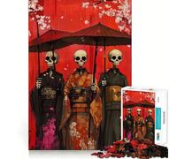 Skeletal Geishas 1000 Piece Jigsaw Puzzles for Adults Mind Exercise Toy Casual Fun Precision Cut Artistic Gift 38x26cm