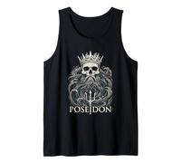 Skeletal Poseidon Sea God Greek Mythology Nautical Tank Top