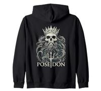 Skeletal Poseidon Sea God Greek Mythology Nautical Zip Hoodie