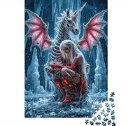 Skeletal Unicorn 1000 Piece Jigsaw Ice Cave Crystal As A Birthday Present Mental Relaxation Home Display for Adult Stress Relief Seekers 38x26cm/1000pcs