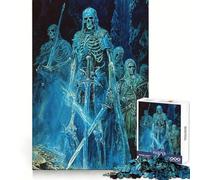 Skeletal Warriors in A Cave Jigsaw Puzzles 1000 Pieces for Teenagers Memory Upgrade Relaxing Fun Sharp Cut Art Collection Piece 38x26cm