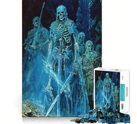 Skeletal Warriors in A Cave Jigsaw Puzzles 1000 Pieces for Teenagers Memory Upgrade Relaxing Fun Sharp Cut Art Collection Piece 38x26cm