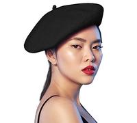 Skeleteen Black French Style Beret - Women's Classic Beret Hat For Casual Use - 1 Piece