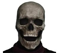 Skeleton - 10 x 8 inch Movable Jaw Cover | Halloween Skull Headwear, Scary Face Costume Accessories for Cosplay Party, Horror Latex Full Face for Adults and Teenage Girls