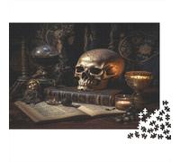 Skeleton 1000 Piece Adult Jigsaw Puzzles Candle Jigsaws Challenging Game Family Challenging Educational Games Home Decoration for Adults Gifts Ideas 1000pcs (75x50cm)