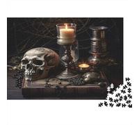 Skeleton 1000 Pieces Jigsaw Puzzles for Adults Candle Jigsaws Challenging Game Family Challenging Educational Games Home Decoration for Adults Gifts Ideas 1000pcs (75x50cm)