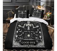 Skeleton 3D Digital Print Duvet Cover 3-Piece Ultra-Soft Microfiber Durable Gothic occult design Comforter Cover 2 Pillowcases Hidden Zipper Machine Washable Kids Teens Super king（260x220cm）