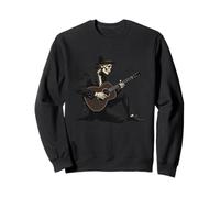 Skeleton Acoustic Guitar Player Spooky Folk Blues Guitarist Sweatshirt