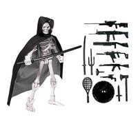 Skeleton Action Figure - 13cm Fully Articulated Poseable Doll, ABS Durable Build, Multi Jointed Design, Lightweight Display Toy | Collectible Battle Scene Model for Shelf Decoration Creative