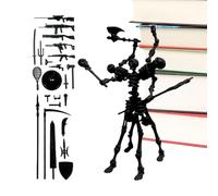 Skeleton Action Figure- Articulated Joints, 13.5cm Height Detailed Keepsake Toy, Interactive Play Display Versatility, Hard ABS Pllastic Movable Body Prop | Skull Figurine For Youth & Collectors