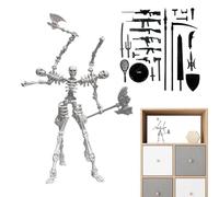 Skeleton Action Figure- Articulated Joints, 13.5cm Height Detailed Keepsake Toy, Interactive Play Display Versatility, Hard ABS Pllastic Movable Body Prop | Skull Figurine For Youth & Collectors