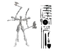 Skeleton Action Figure - Fully Articulated Joints, 5.31 Inch Full Body Model, Magnetic Interactivity ABS Frame With Detailed Skull | Figurine Sculpture For Boys Plus Girls Teens Collectors