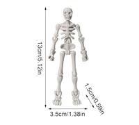 Skeleton Action Figure, Funny HumanBones, D-IY Mini Movable Skeleton Model, With Multiple Weapons, Articular Flexibility, 3.5x1.5x13cm, For Teaching Tool, Desktop Decoration