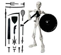 Skeleton Action Figure, Movable Human Bone Doll Model, 1.38x0.59x5.12 Inches, Flexible Anatomy Ornament, Realistic Halloween Display Piece for Teaching Desk Decor Entryway Classroom Holiday