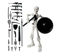 Skeleton Action Figure - Movable Skeleton Figurine, Human Bone Pattern Halloween Desktop Description Ornament Collecting Holiday Work Table in Working Class Collecting a