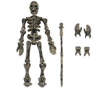 Skeleton Action Figure, Multi-jointed Movable Skeleton Toy with Weapons, Plastic Action Figure for Collectors Desktop Decorations