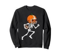 Skeleton American Football Player Spooky Sports Fun Graphic Sweatshirt