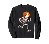 Skeleton American Football Player Spooky Sports Graphic Kids Sweatshirt