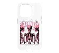 Skeleton Anatomy Pink Goth Funny Sarcastic Halftone Poster Case for iPhone 15 Pro