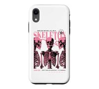 Skeleton Anatomy Pink Goth Funny Sarcastic Halftone Poster Case for iPhone XR