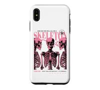 Skeleton Anatomy Pink Goth Funny Sarcastic Halftone Poster Case for iPhone XS Max