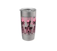 Skeleton Anatomy Pink Goth Funny Sarcastic Halftone Poster Stainless Steel Insulated Tumbler