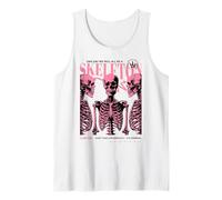 Skeleton Anatomy Pink Goth Funny Sarcastic Halftone Poster Tank Top