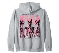 Skeleton Anatomy Pink Goth Funny Sarcastic Halftone Poster Zip Hoodie