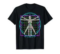 Skeleton Anatomy Science Vitruvian Skull Cyber T-Shirt