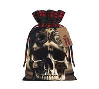 Skeleton and Bone Print Christmas Gift Bags with Tags Christmas Gift Bags Mini Storage Bag Christmas Party Supplies