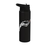 Skeleton and Bones Cigarette Lover Tobacco Smoking Stainless Steel Insulated Water Bottle