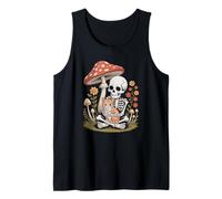 Skeleton and Cat Companion Woodland Forest Fungi Nature Tank Top