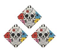 Skeleton And Flower Black And White Car Air Freshener, 3 Pcs Rhombus Hanging Air Freshener Cards, Long Lasting Fragrance Scented Cards for Car, Home, Office Black-style