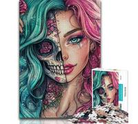 Skeleton And Girl 1000 Piece Jigsaw Puzzle for Adults And Teenagers,Toys Educational Games Stress Relieving Wall Decoration 50x75cm