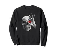 Skeleton And Glowing Red Eye Human Skeleton Halloween Skull Sweatshirt