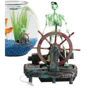 Skeleton Aquarium Decor, Skeleton Aquarium Tank Decor, Skull Captain Landscape Aquarium Decor | Skeleton Aquarium Ornament, Pirate Decor for Halloween, Aquari Ornament