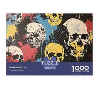 Skeleton Art Puzzle 1000 Piece Skull Puzzles Family Puzzle Game Have Fun Learning 100% Recycled Cardboard for Adults Teens 70x50cm/1000pcs