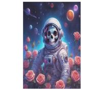 Skeleton Astronaut Wooden Puzzles for Adults,1000 Piece,Jigsaw Puzzle for Teens Brain Challenge 78×53cm