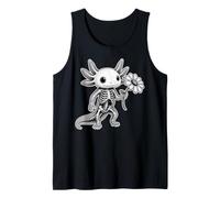 Skeleton Axolotl Daisy Flower Creepy Cute Gothic Tank Top