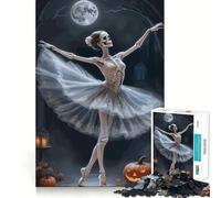 Skeleton Ballerina Halloween Night 1000 Pieces Jigsaw Puzzles for Adults Think Smart Toy Quiet Fun Accurate Cut 38x52cm