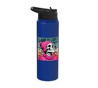 Skeleton Beanie Pink Comic-Style Street Style Creativity Stainless Steel Insulated Water Bottle