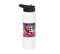 Skeleton Beanie Pink Comic-Style Street Style Creativity Stainless Steel Insulated Water Bottle