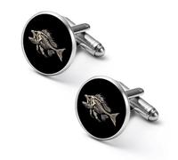 Skeleton Beautiful Fish Mens Classic Cufflinks Custom Shirt Cuff Links Jewelry Accessories for Business Wedding 0.7" 0.8"