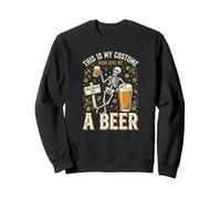 Skeleton Beer Halloween This Is My Costume Funny Sweatshirt