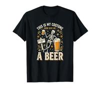 Skeleton Beer Halloween This is My Costume Funny Value Graphic T-Shirt